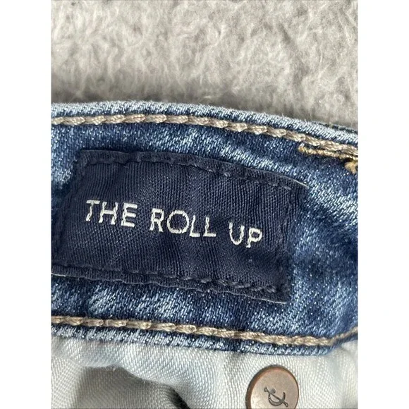 Lucky Brand Bermuda Jean Shorts Womens 31 x 6.5 The Roll Up Dark Wash Mid Rise - Picture 8 of 10
